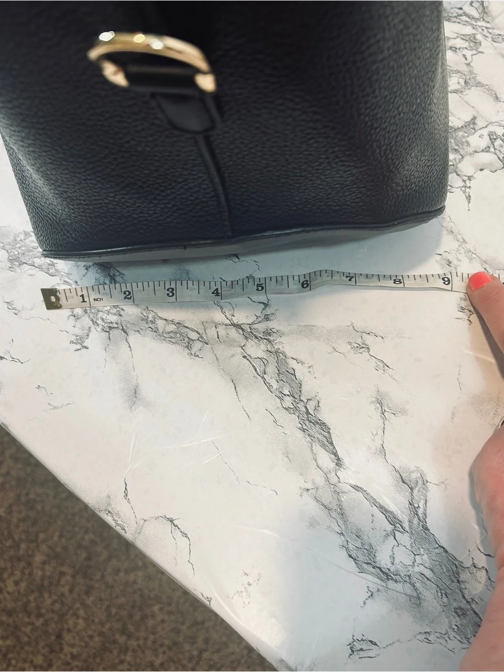 a new day Black Pebbled Tote Satchel Handbag